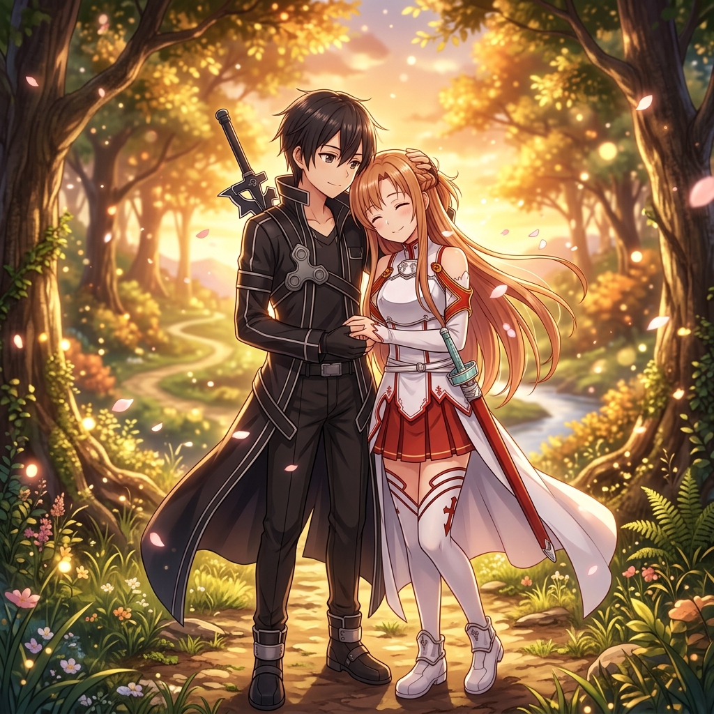 Kirito & Asuna - Forest Sunset