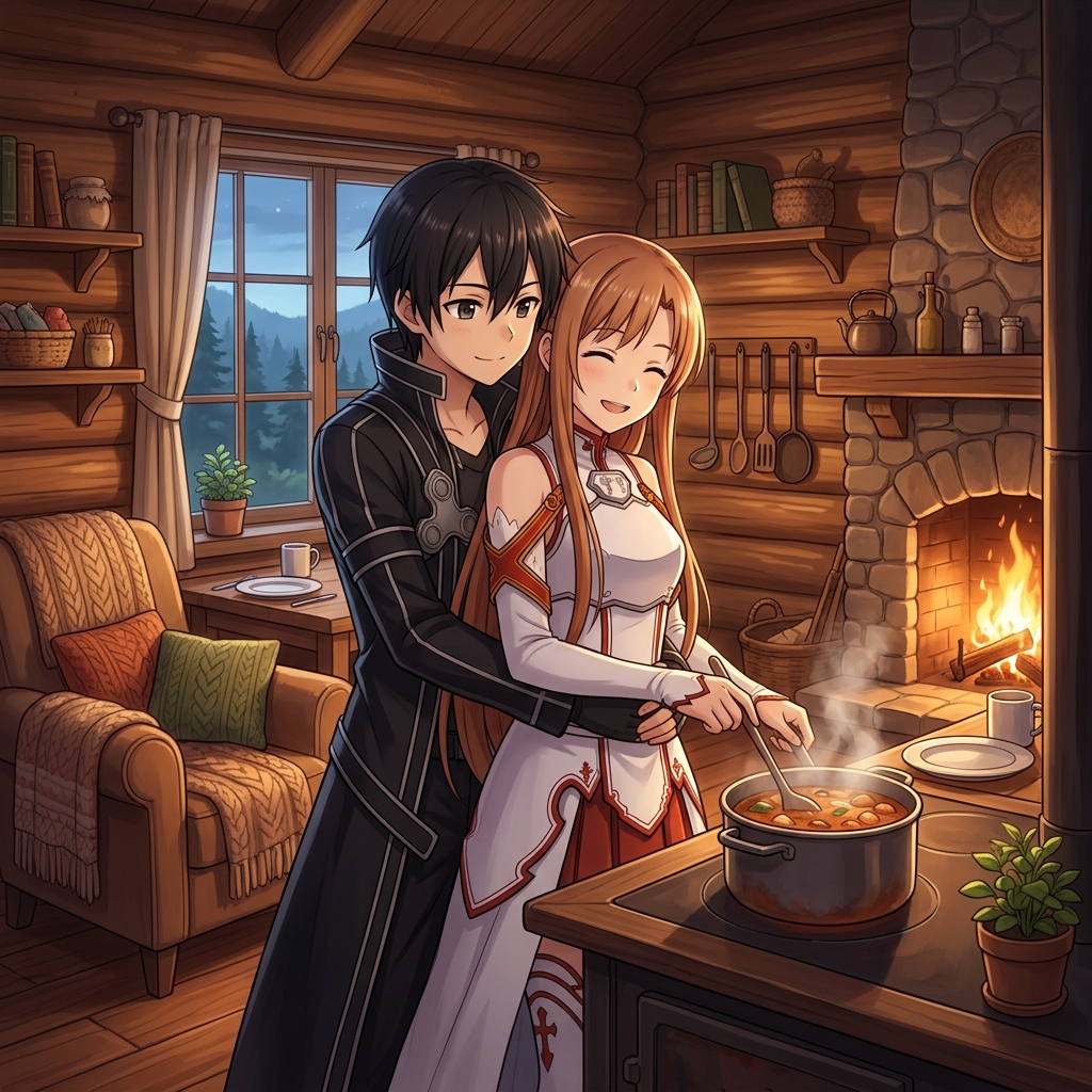Kirito & Asuna - Log Cabin